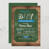 Invitation sportif de baseball Oh Boy Baby shower (Devant / Derrière)