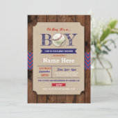 Invitation sportif du Baby shower de baseball Blue (Debout devant)