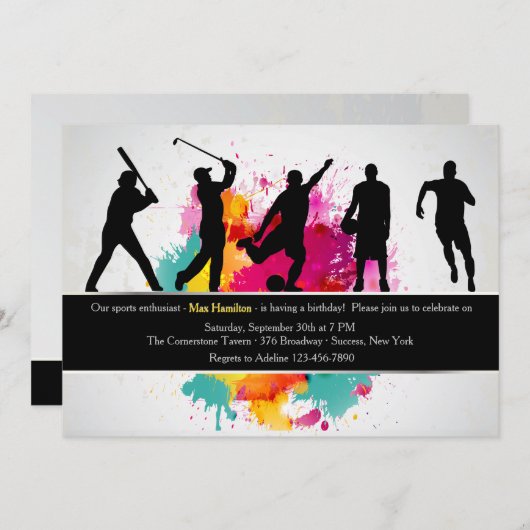 Invitation sportive (Devant / Derrière)