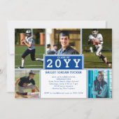 Invitation sportive 5 photo Deep Blue Graduation (Devant)