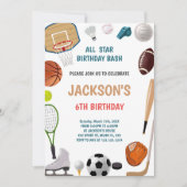 Invitation sportive 6e anniversaire (Devant)