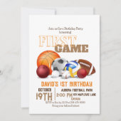 Invitation Sports 1er Anniversaire Fête Sport Premier Anniver (Devant)