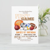 Invitation Sports 1er Anniversaire Fête Sport Premier Anniver (Debout devant)