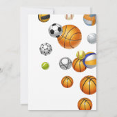 Invitation Sports 1er Anniversaire Fête Sport Premier Anniver (Dos)