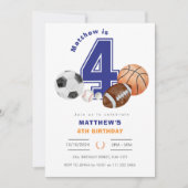 Invitation Sports 4Boy Athlete Anniversaire (Devant)