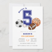 Invitation Sports 5e athlète garçon Anniversaire (Devant)