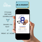 Invitation Sports 8e athlète garçon Anniversaire