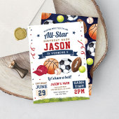 Invitation Sports Anniversaire Fête All Star Modern Invitatio