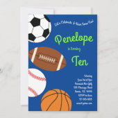 Invitation Sports Anniversaire Fête Enfants mignonne (Devant)