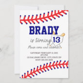 Invitation Sports Anniversaire Soirée Boy Baseball Thème (Devant)