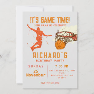 Invitation Sports Anniversaire Thème Basketball Party