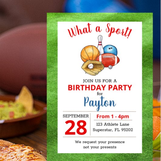 Invitation Sports Athlète Toute l'étoile Anniversaire