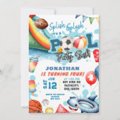 Invitation Sports Ball Pool fête d'anniversaire (Devant)