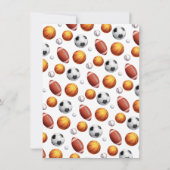 Invitation Sports Balles à thème 6e anniversaire Fête Invitat (Dos)