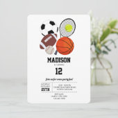 Invitation Sports Balles d'athlétisme fête d'anniversaire (Debout devant)