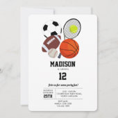 Invitation Sports Balles d'athlétisme fête d'anniversaire (Devant)