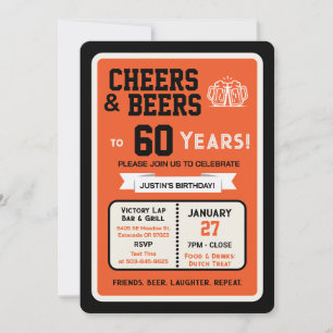 Invitation Sports Bar Anniversaire Acclamations et Bières pou