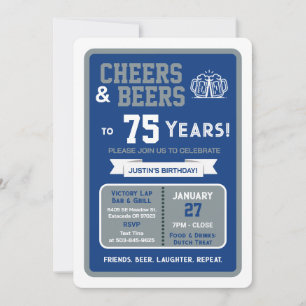 Invitation Sports Bar Anniversaire Acclamations et Bières pou