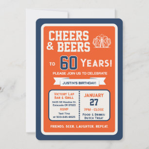 Invitation Sports Bar Anniversaire Acclamations et Bières pou