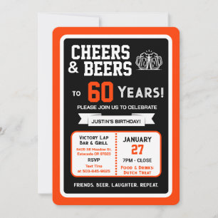 Invitation Sports Bar Anniversaire Acclamations et Bières pou