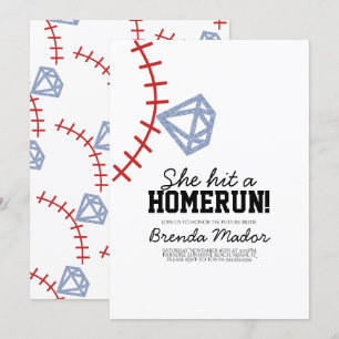 Invitation Sports Baseball Homerun Parties scintillant Fête d