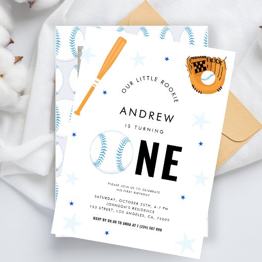 Invitation Sports Baseball Thème Baby 1er Anniversaire