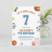 Invitation Sports Birthday Let’s Have a Ball  (Debout devant)