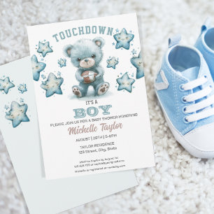 Invitation Sports Boy Football C'est un garçon Baby shower Ou