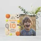 Invitation Sports Champion Birthday Party (Debout devant)