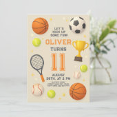 Invitation Sports Champion Birthday Party (Debout devant)