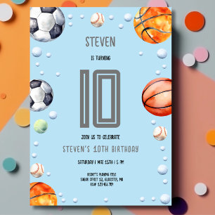 Invitation Sports de balle anniversaire enfants
