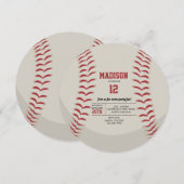 Invitation Sports de baseball fête d'anniversaire (Devant / Derrière)
