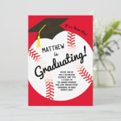 Invitation Sports de la fête de la graduation de baseball (Debout devant)