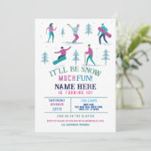 Invitation Sports d'hiver Anniversaire Filles Ski Snowboard (Debout devant)