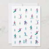 Invitation Sports d'hiver Anniversaire Filles Ski Snowboard (Dos)