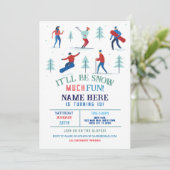 Invitation Sports d'hiver Fête d'anniversaire Ski Snowboard (Debout devant)
