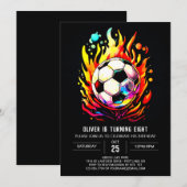 Invitation Sports Élégants Soccer Imprimable Anniversaire (Devant / Derrière)