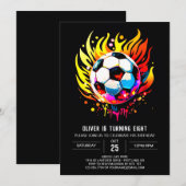 Invitation Sports Élégants Soccer Imprimable Anniversaire (Devant / Derrière)