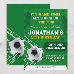 Invitation Sports Enfants Football fête d'anniversaire