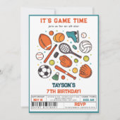 Invitation Sports Game Time All-Star 7th Birthday Party | Boy (Devant)