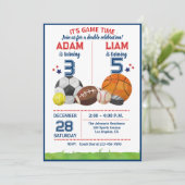 Invitation Sports Game Time All-Star Birthday Party (Debout devant)
