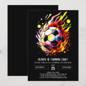Invitation Sports modernes Soccer imprimable Anniversaire (Devant / Derrière)