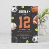 Invitation Sports modernes Thème fête d'anniversaire (Debout devant)