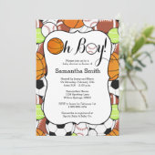 Invitation Sports Oh Boy !Baby shower (Debout devant)