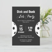 Invitation Sports Party Pickleball Black Thème Anniversaire (Debout devant)