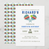 Invitation Sports Pickleball Strike Paddles Anniversaire (Devant / Derrière)