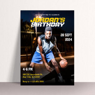 Invitation Sports sportifs modernes Anniversaire Photo Magazi