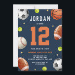 Invitation Sports Thème Garçons Anniversaire Fête<br><div class="desc">Plus de divertissement Thème Anniversaire Invitations Thèmes dans le Little Bayleigh Store!</div>