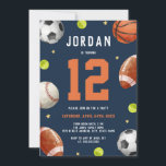 Invitation Sports Thème Garçons Anniversaire Fête<br><div class="desc">Plus de divertissement Thème Anniversaire Invitations Thèmes dans le Little Bayleigh Store!</div>