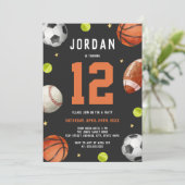 Invitation Sports Thème Orange Grey Anniversaire (Debout devant)